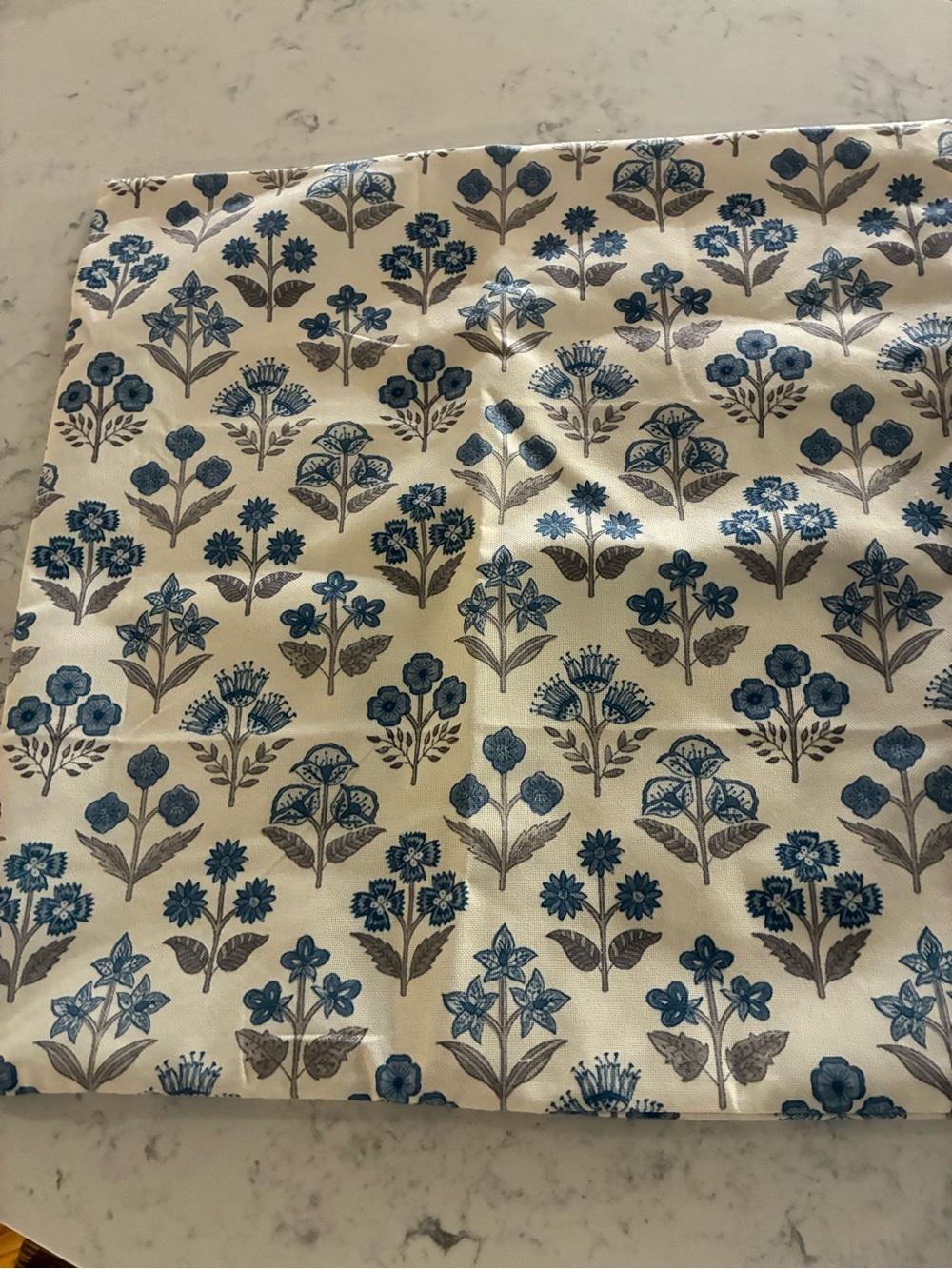 Blue Floral Print 23”x23” set of 2 pillow covers